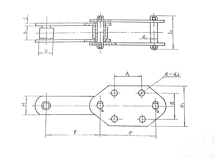 Cadena de elevador de cangilones de rodillos de accionamiento de transporte de alta velocidad para trabajo pesado